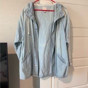 Forever 21 Light Blue Denim Jacket with Hood